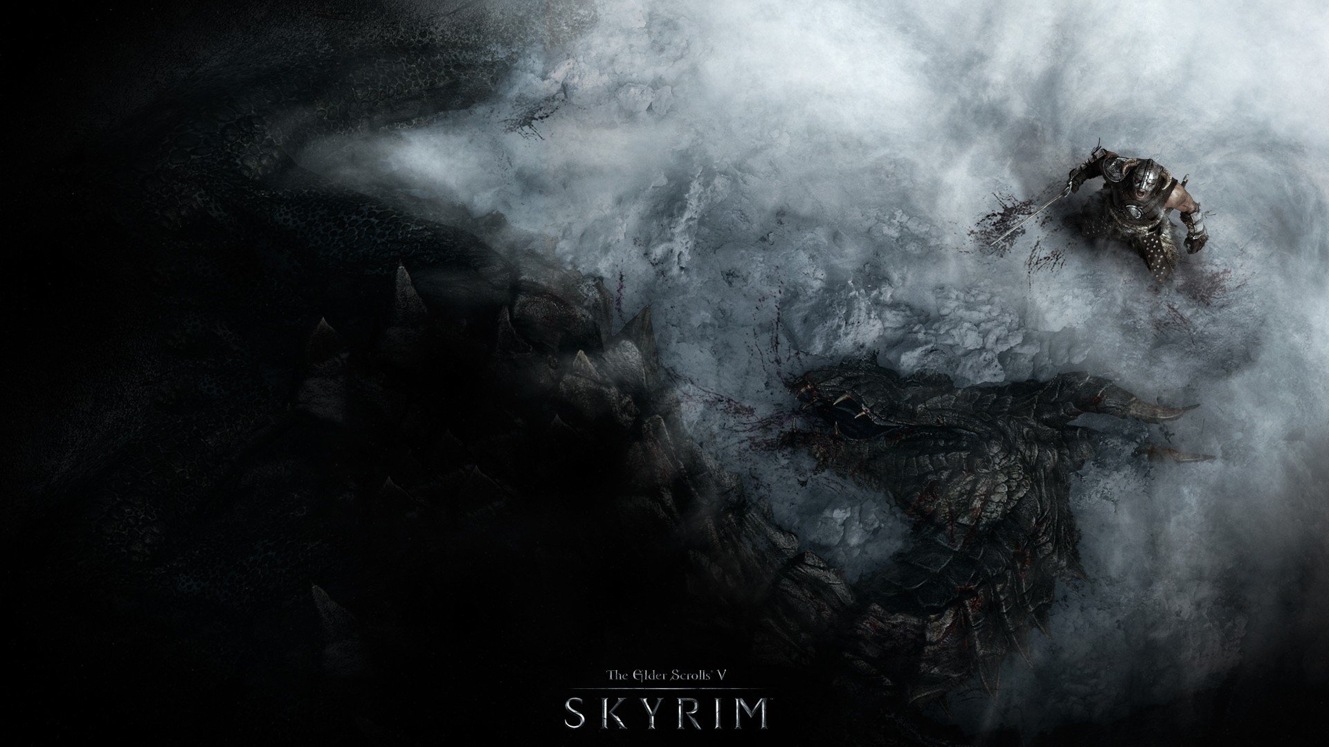 the elder scrolls skyrim skyrim arte duwakin dragón montañas nieve grito