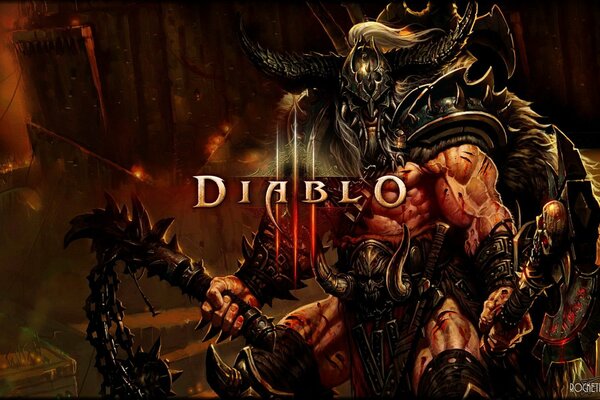 Logo and screensaver of the game diablo
