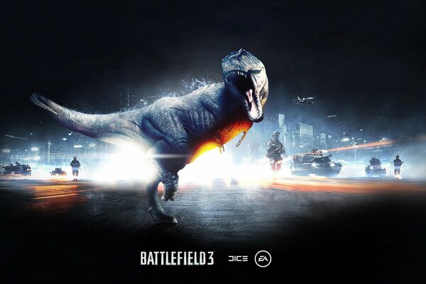 Battlefield 3 ryk dinozaura jaszczur