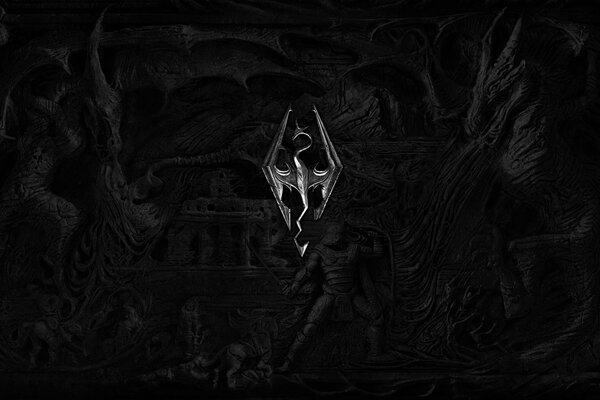 The elder scrolls Skyrim logo su nero