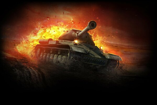 Kunst Spiel World of Tanks mit einem explodierenden Tank