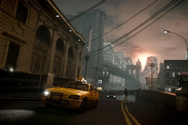 Rainy sunset in New York from grand theft auto iv