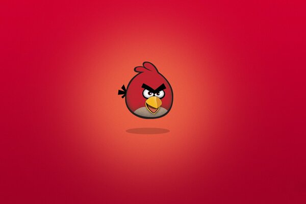 Angry birds Minimalismus auf rotem Hintergrund