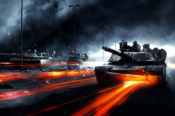 Un tanque en el camino del juego battlefield 3