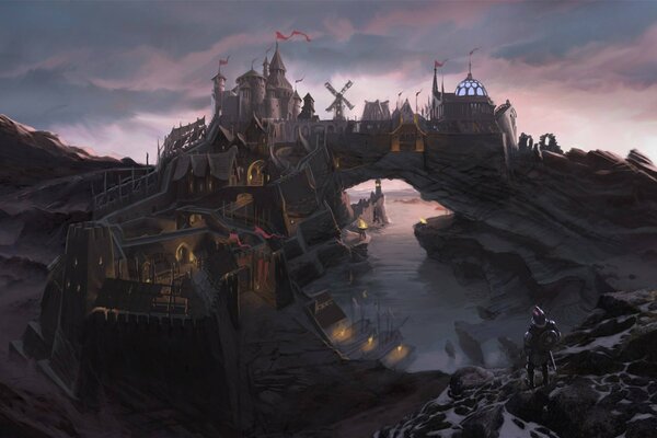 The elder scrolls v skyrim concept art city