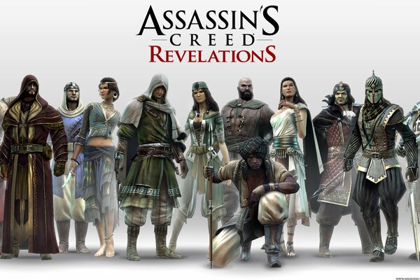 Characters from the multiplayer game asasins Creed