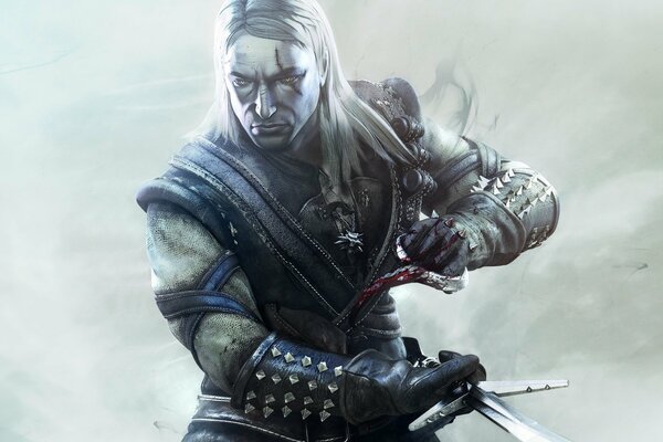 Geralt du jeu The Witcher avec l épée
