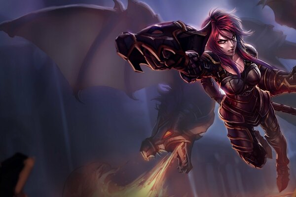 Gioco d arte League of Legends ragazza con il drago