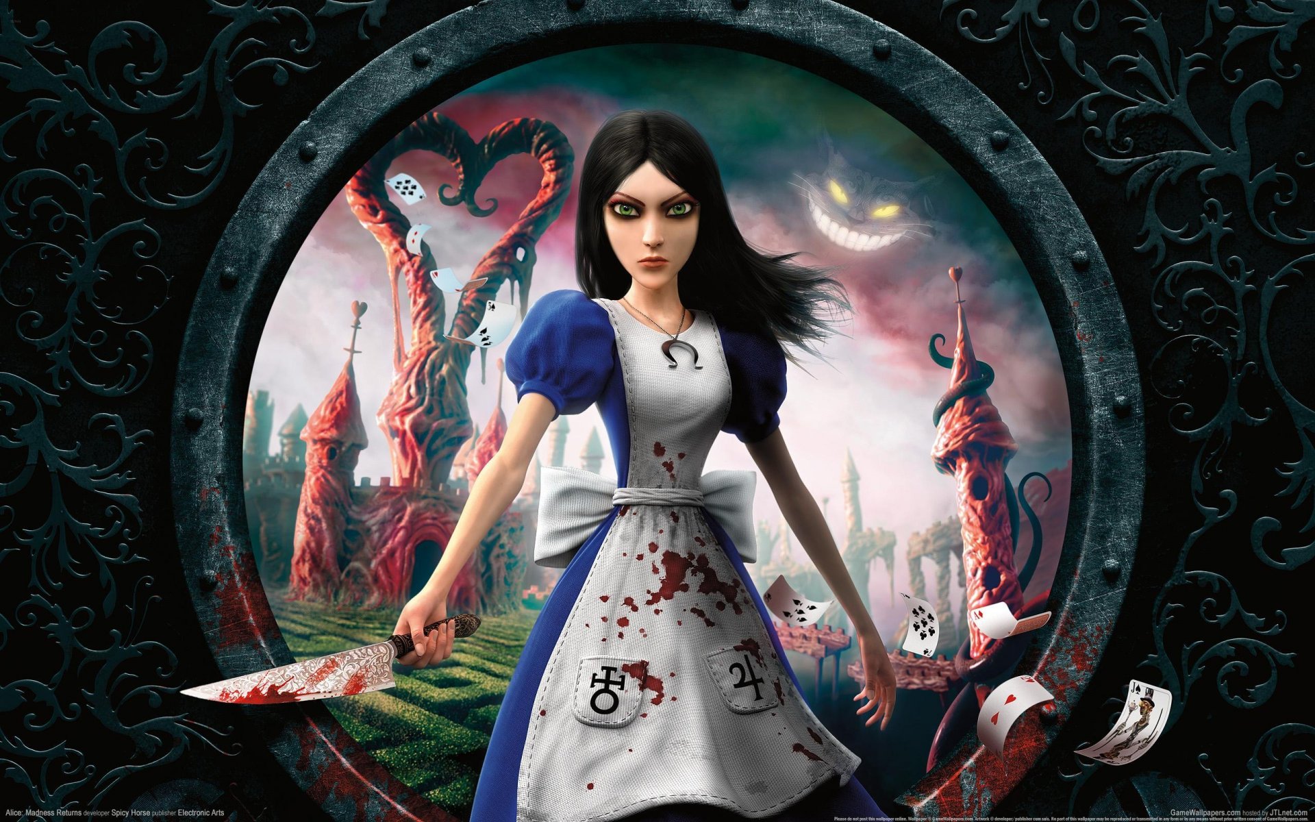 alice madness returns alice karten messer blut