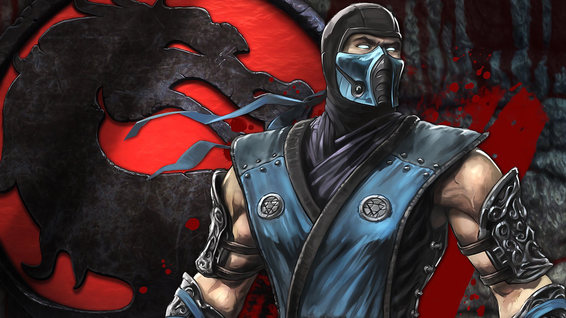 mortal kombat art dessin sous zéro sous zéro sous zéro icône dragon sang