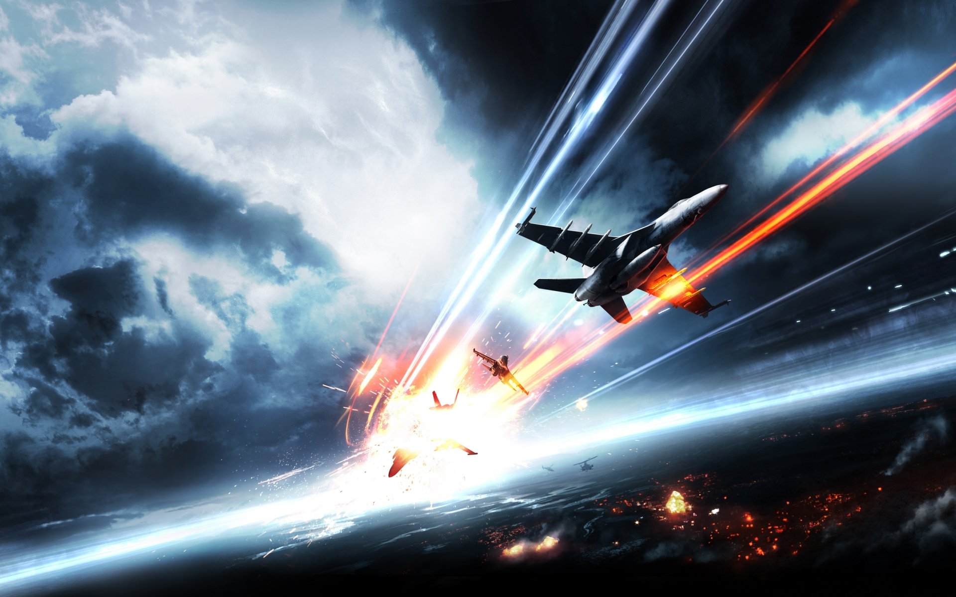 battlefield 3 aviones cielo ciudad