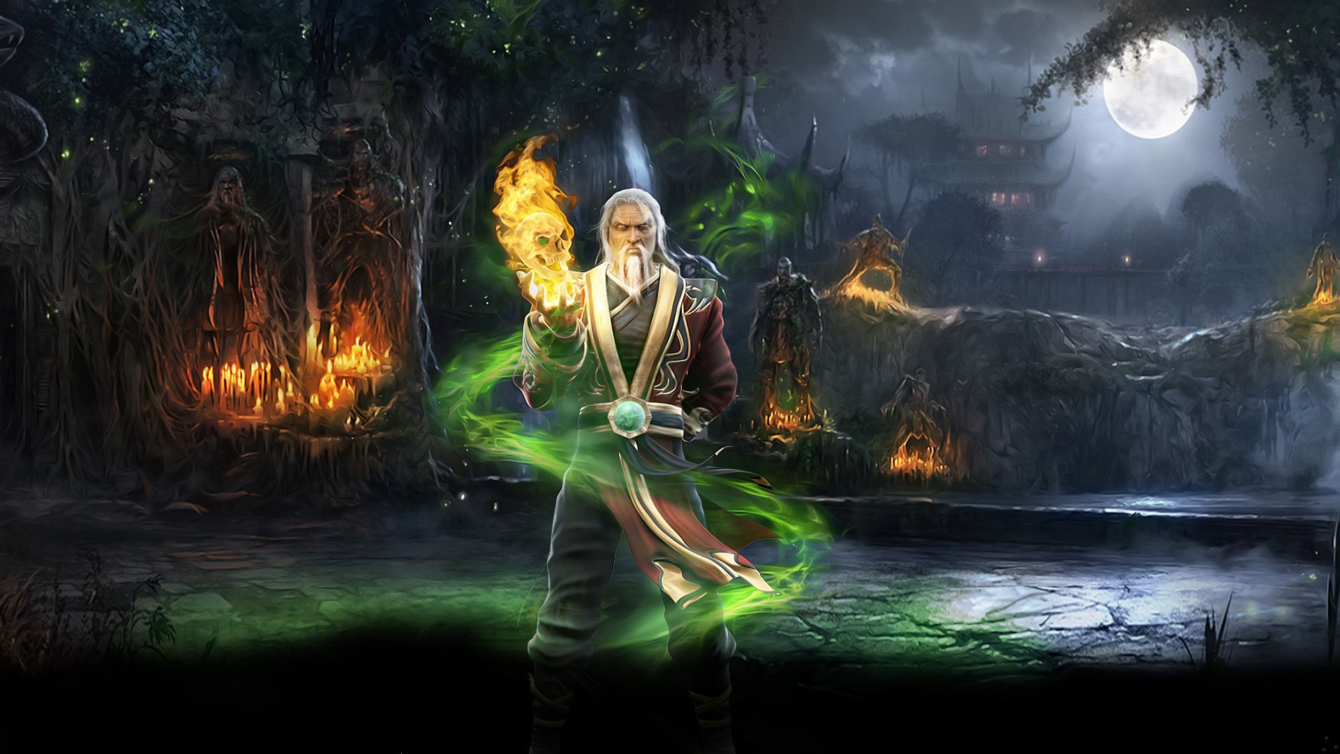 mortal kombat shang tsung forest magic