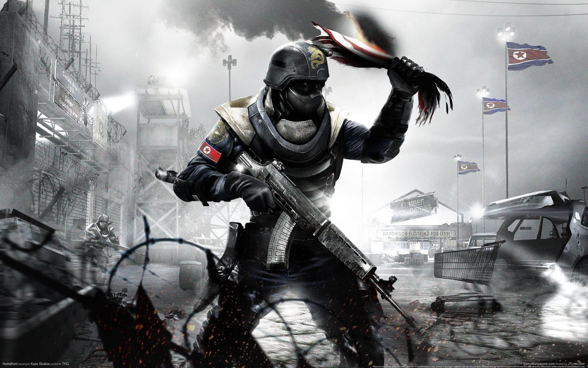 homefront автомат флаг боец gamewallpaper