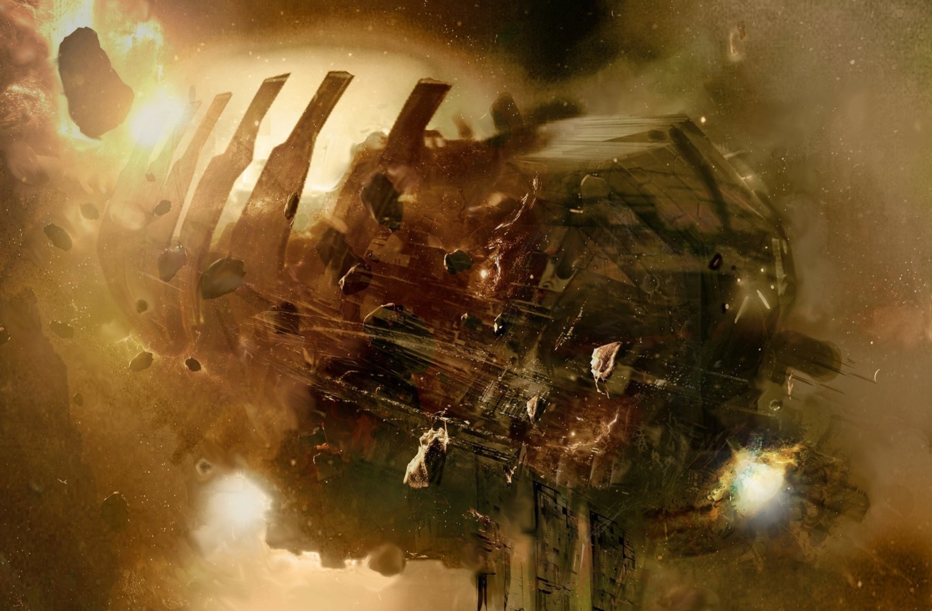 dead space space light ship asteroids clash usg ishimura