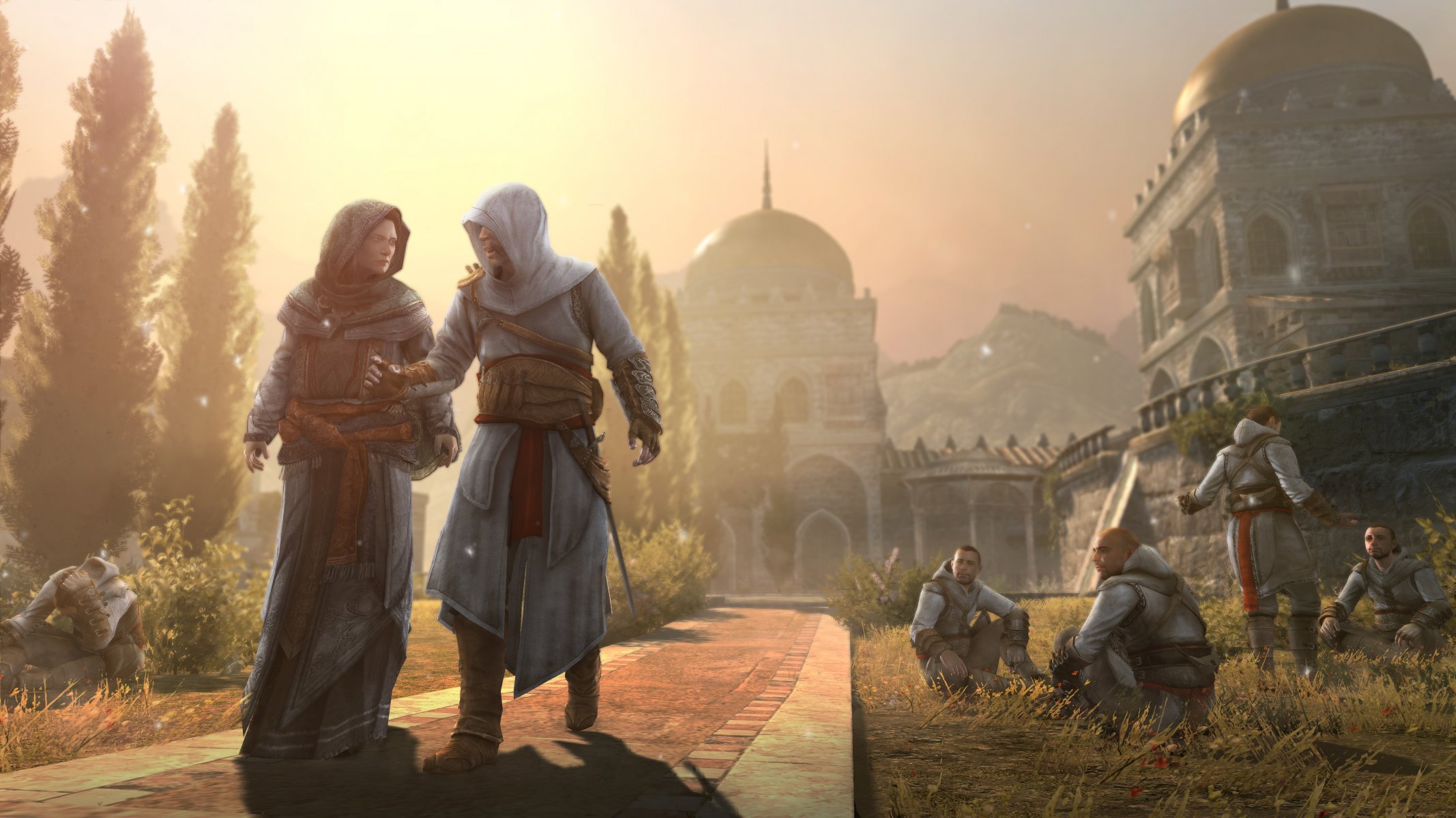 assassinen-credo offenbarung altair altair ibn la ahad - attentäter protagonist des mittelalters des 12. jahrhunderts maria torp festung masyaf stadt masiath templerfrau maria torp