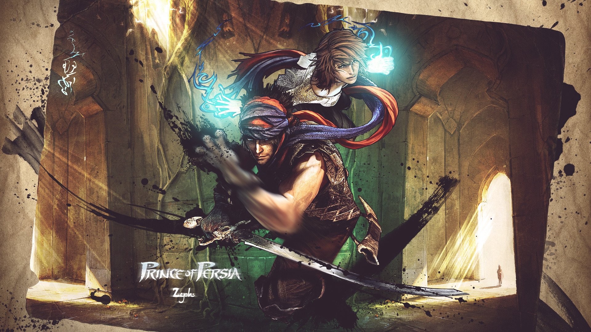 prince of persia sword temple girl art