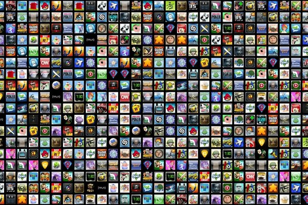 A collection of games put together in one collage