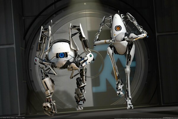 Robots modernes en cours d exécution sur le fond du symbolisme de l homme en cours d exécution