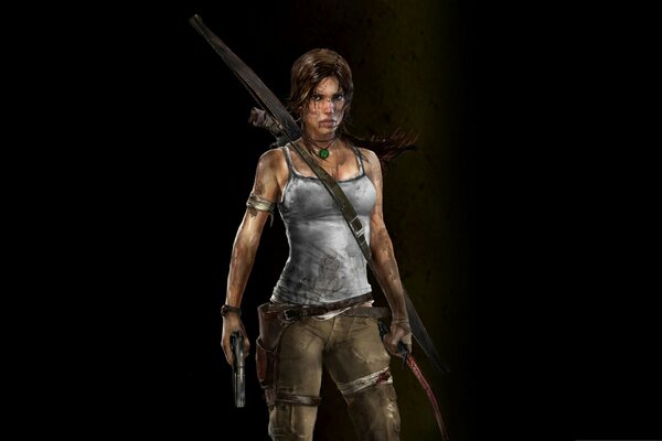 Tomb Rider game. The girl with the gun