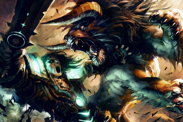 Lucha de héroes del universo Warcraft