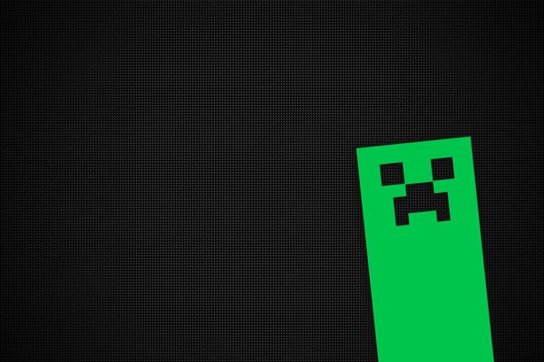 Juego Minecraft verde sobre fondo negro