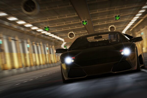 Thirst for speed in a Lamborghini Marselago car