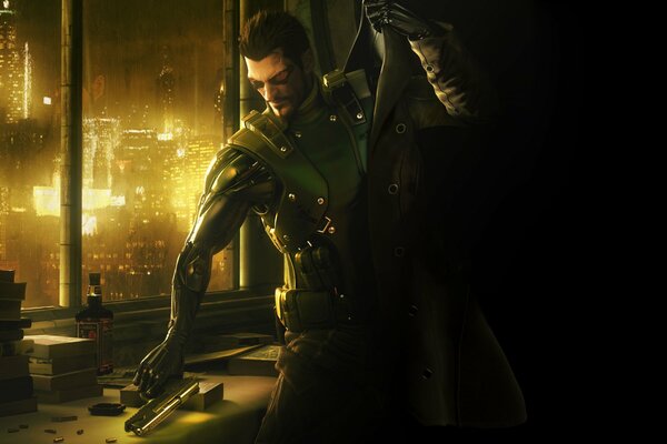 Bel uomo Adam Jensen di Deus Ex Gioco