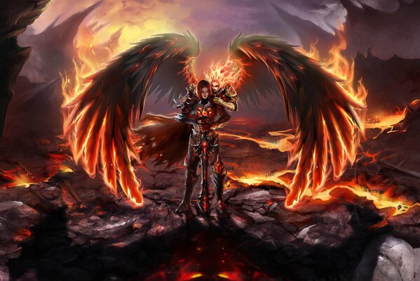 Kunst Helden des Schwertes und der Magie 6 Charakter mit Phönix-Flügeln