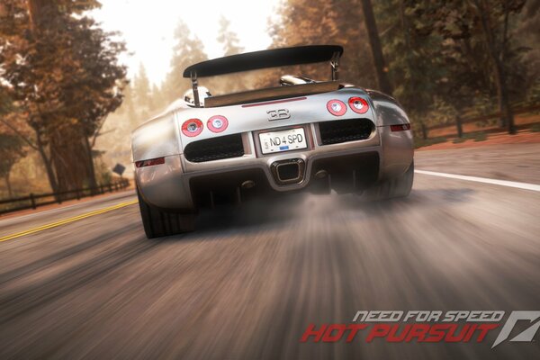 Bugatti aus Need for speed hot pursuit Rückansicht