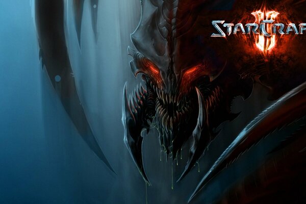 Scary image of a zerg with red eyes