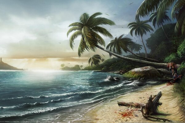 Un paysage fascinant du jeu dead island