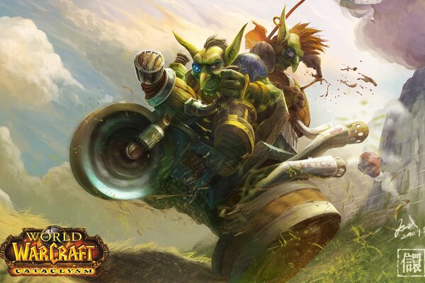 Kobolde auf einer Schubkarre aus dem Warcraft-Spiel