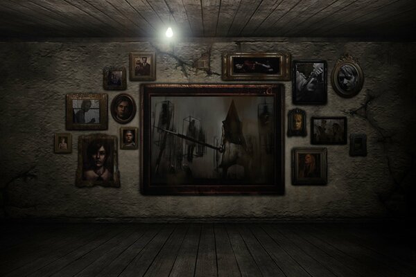 Мрачные картины в мрачной комнате