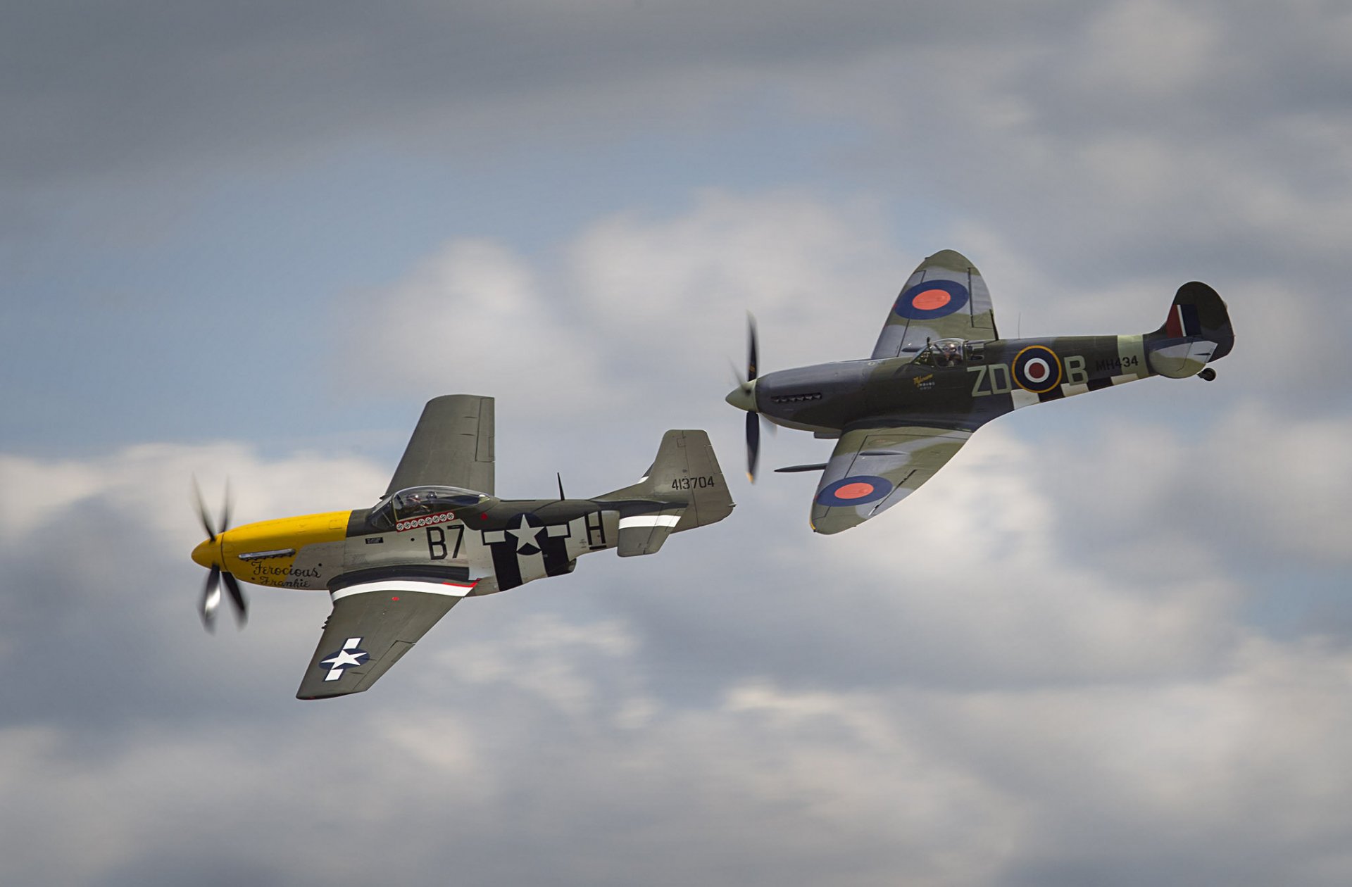 américa del norte p-51 mustang spitfire cazas tiempos segunda mundial guerra