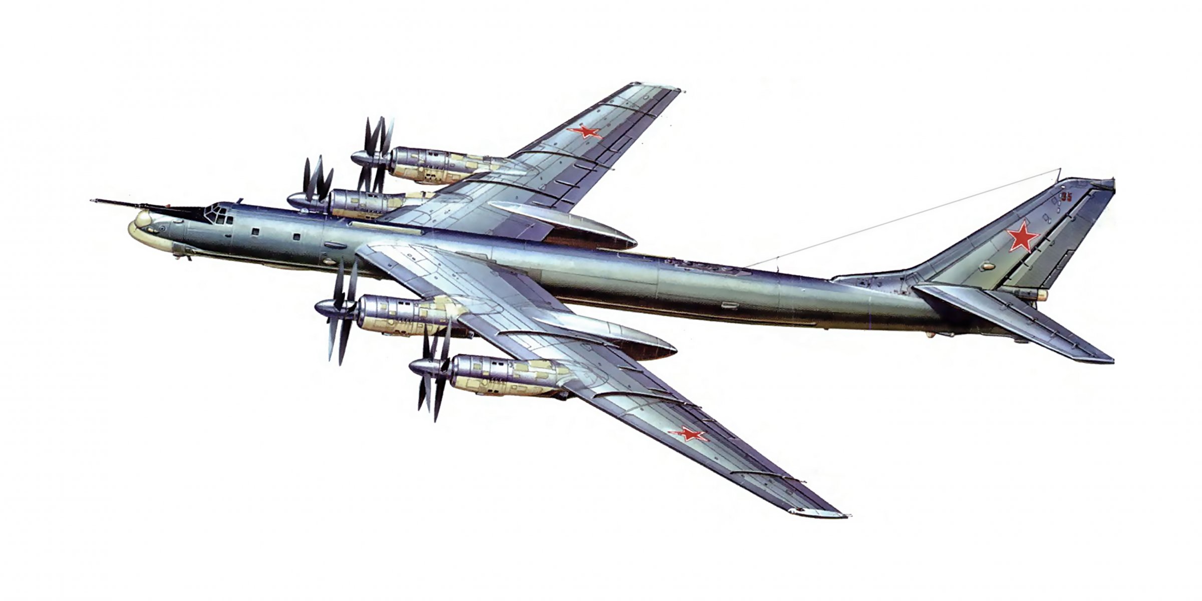 tu-95ms bär sowjetisch turboprop strategisch interkontinentalflugzeug bomber raketenträger