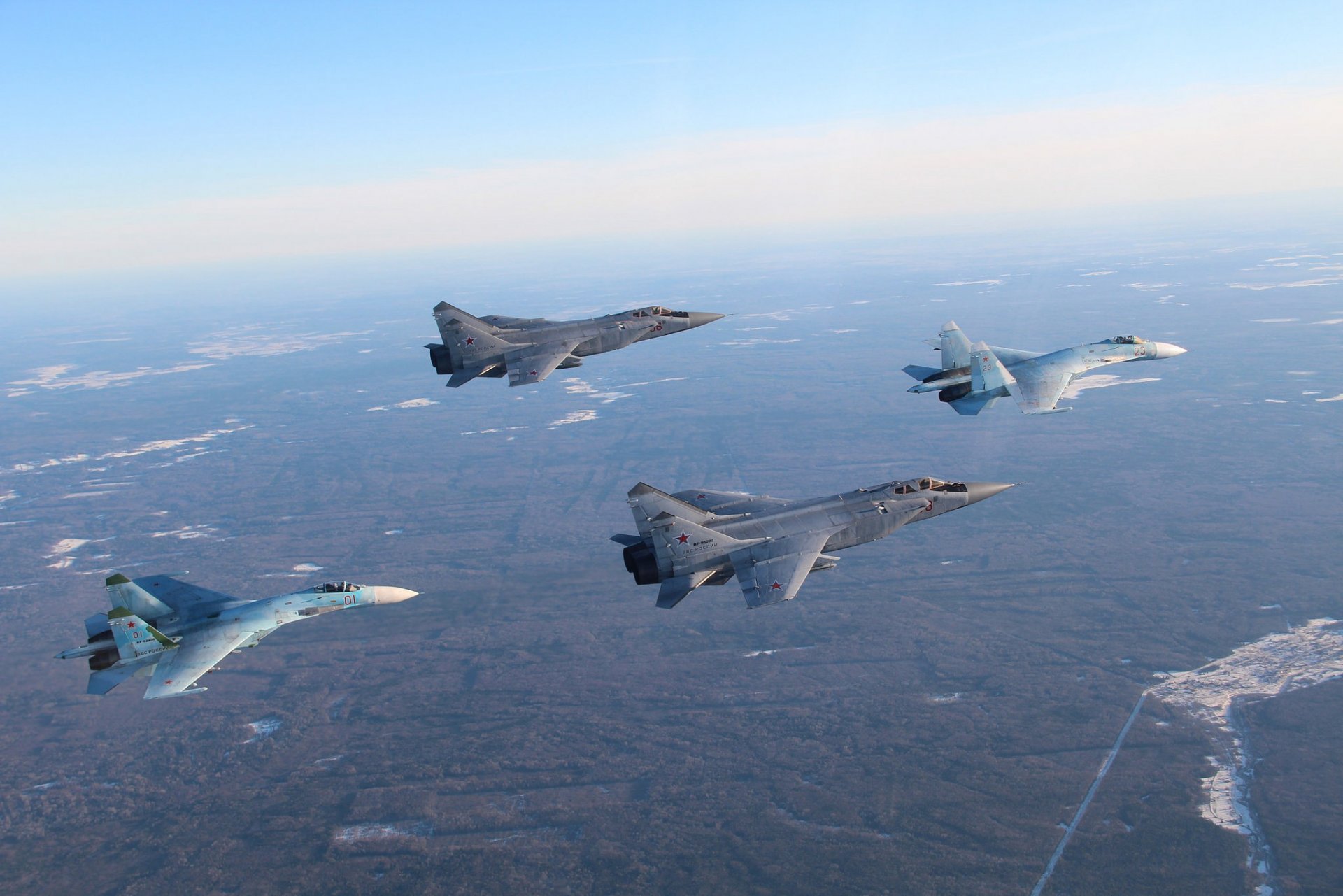 su-27 mig-31 parami myśliwce