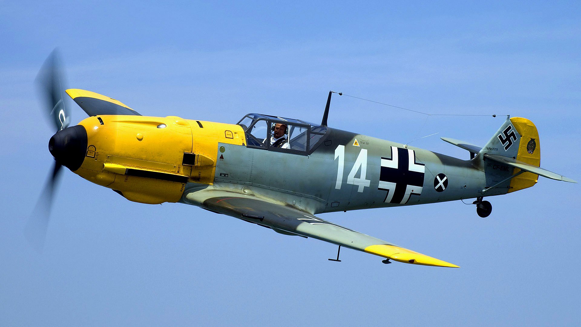 avión luchador piloto vuelo hélice messerschmitt bf-109 me-109