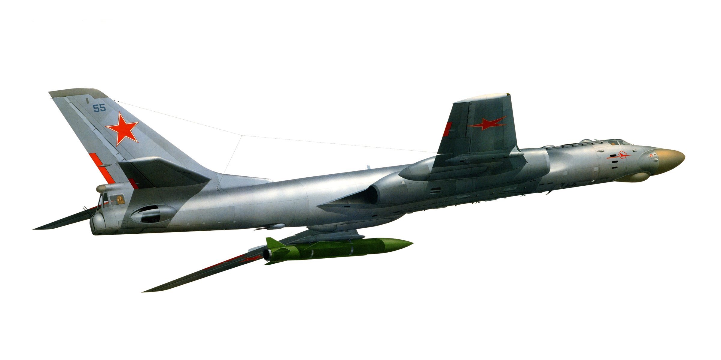 tupolev tu-16 soviet heavy jet multi-purpose aircraft missile carrier ussr red star soviet heavy rocket jet multi-purpose aircraft red