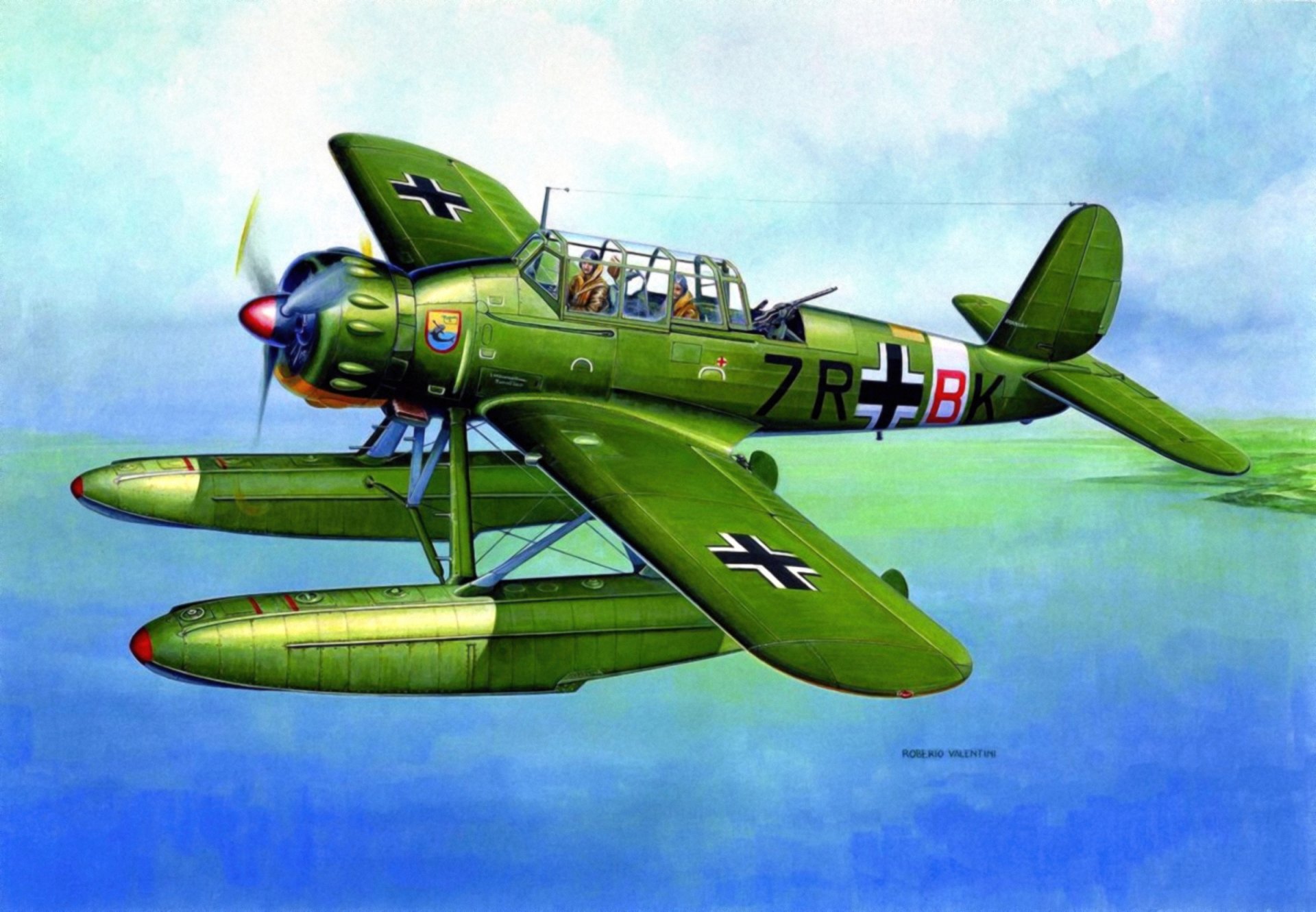 arado ar 196 german aircraft ww2 war art painting