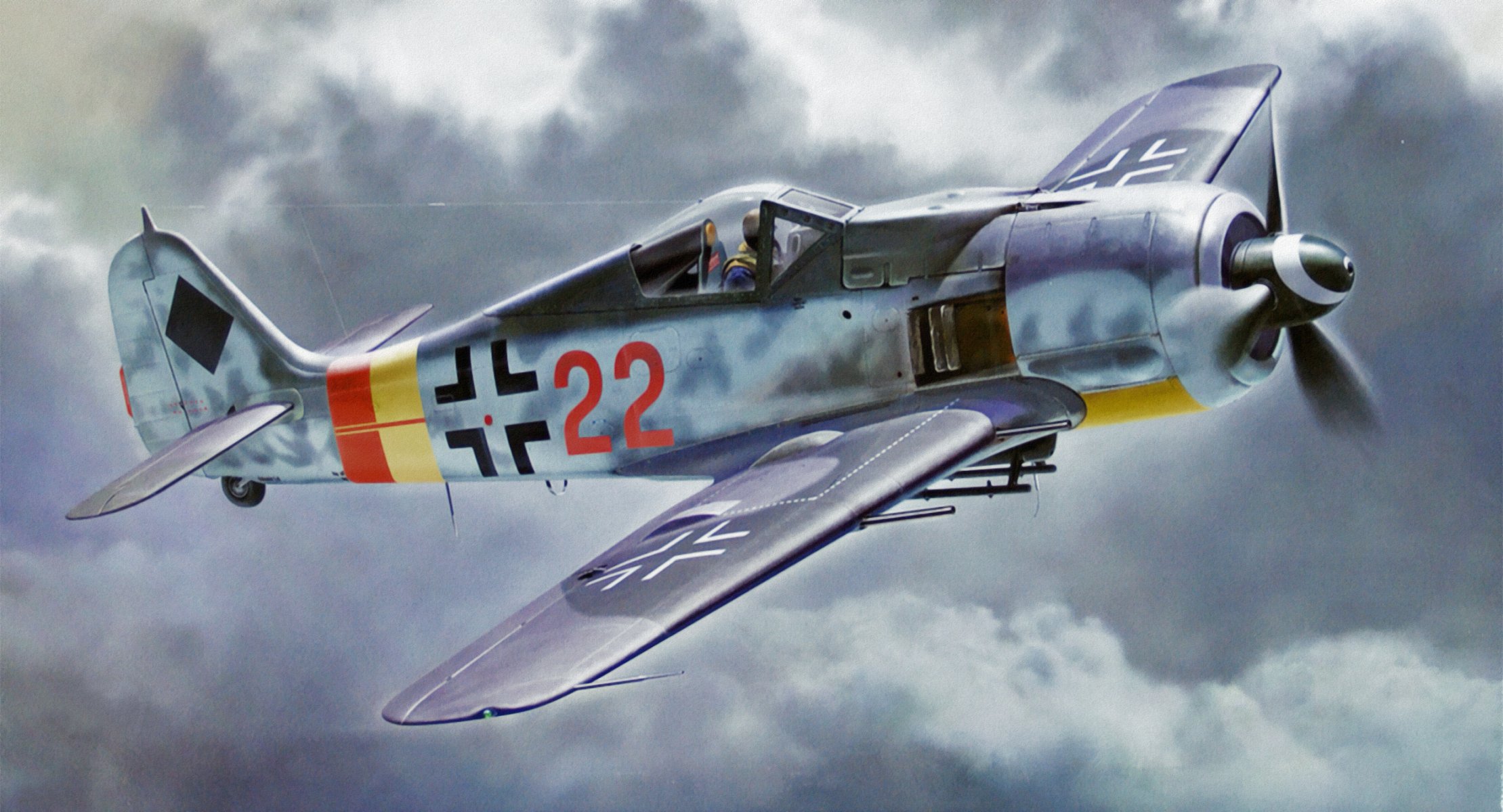 focke wulf fw 190 a-9 ww2 wojna sztuka malarstwo