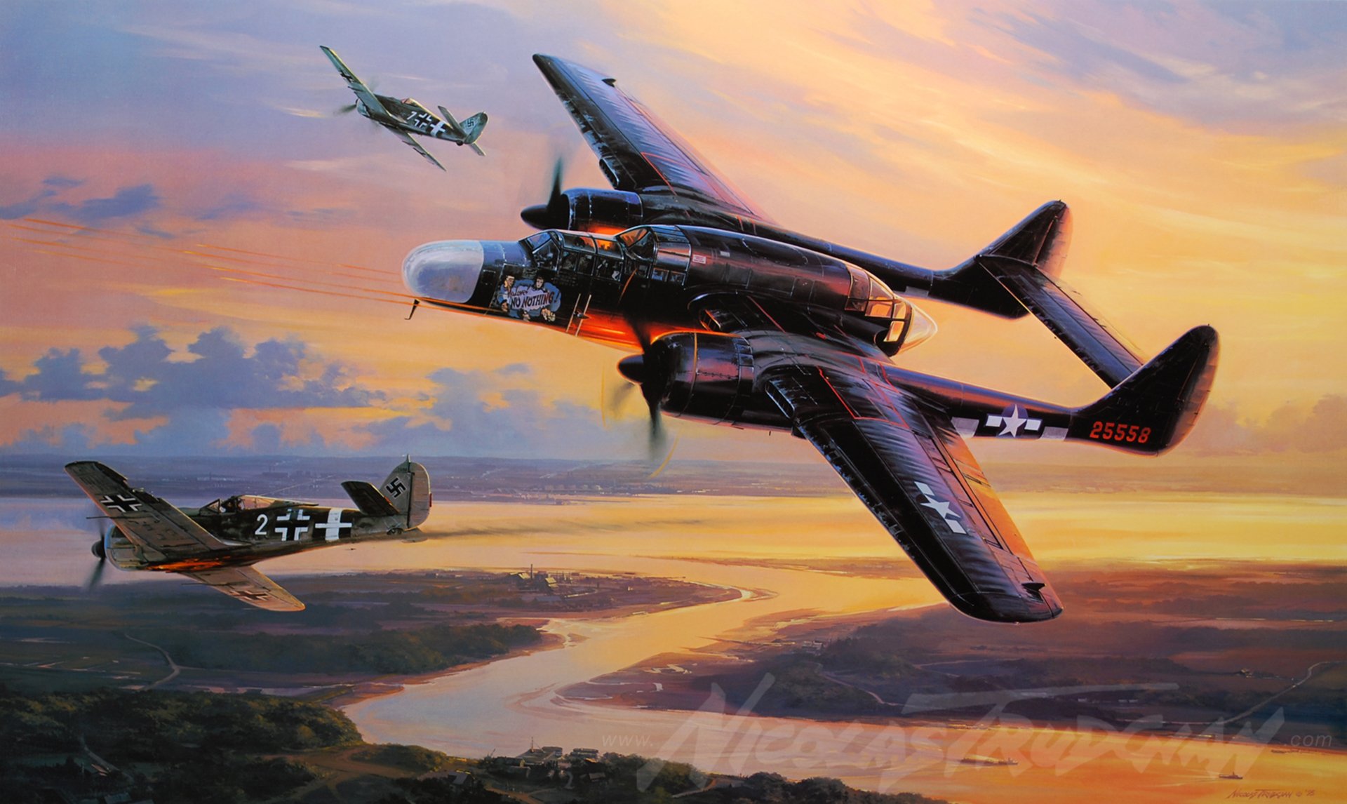 p-61 black widow p-61 black widow fighter ww2 painting aircraft art plane