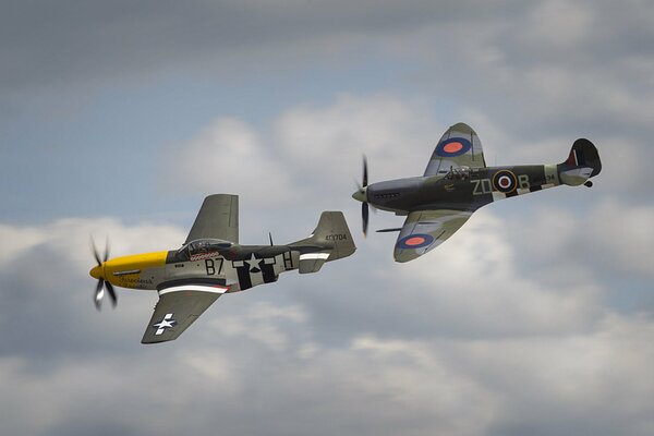 World War II aircraft in the air