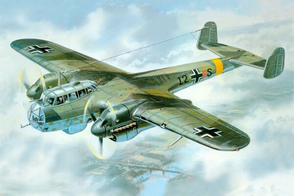 Dibujo de un avión alemán de la segunda guerra mundial