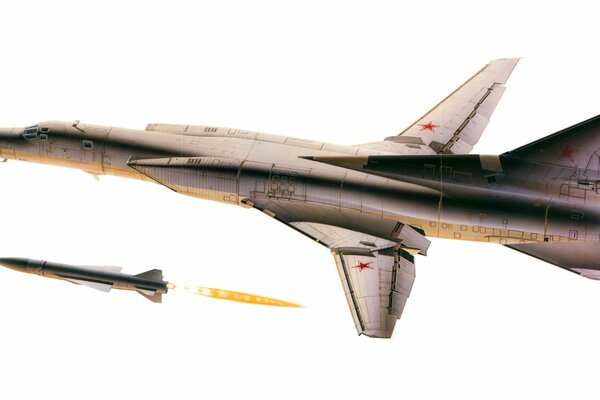 Supersonic missile carrier, Tu-22 bomber with variable wing geometry