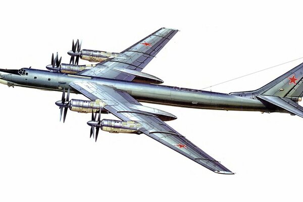 Obraz samolot. Radziecki samolot. Bombowiec. Wyrzutnia rakiet