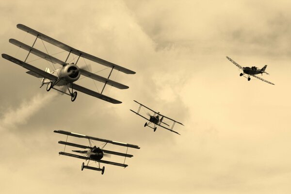 Retro shot of military aircraft