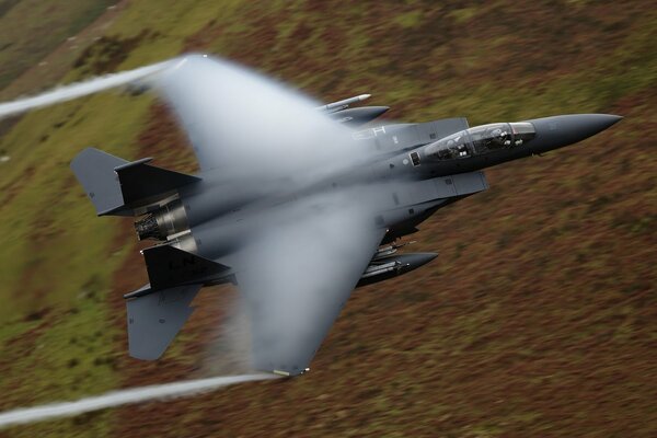 F-15e combat fighter during a combat mission