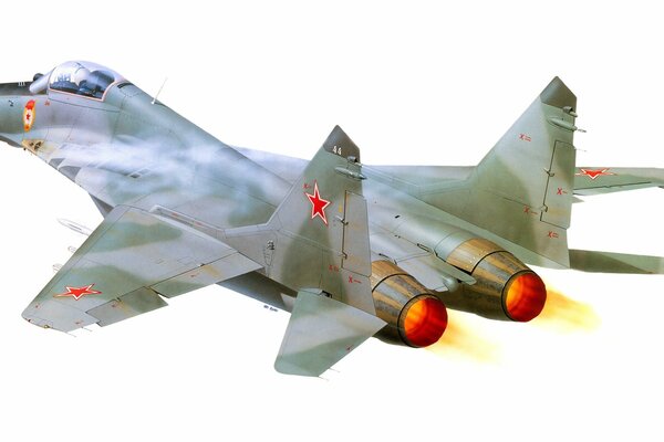 Rysunek rosyjskiego lekkiego myśliwca MiG-29