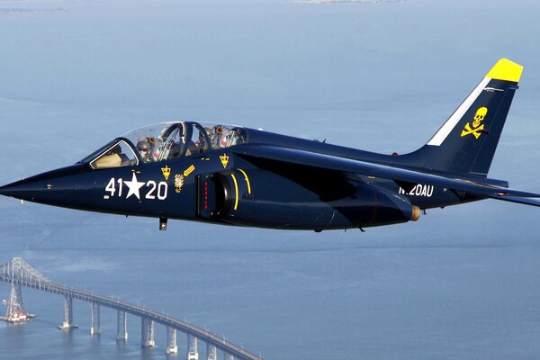 Avión de entrenamiento durante el vuelo