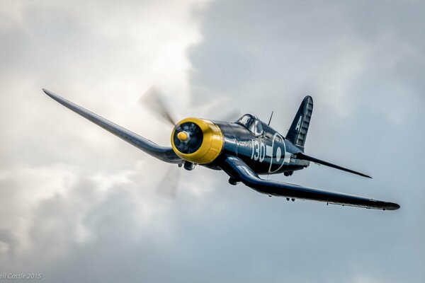 Avion de chasse rétro volant